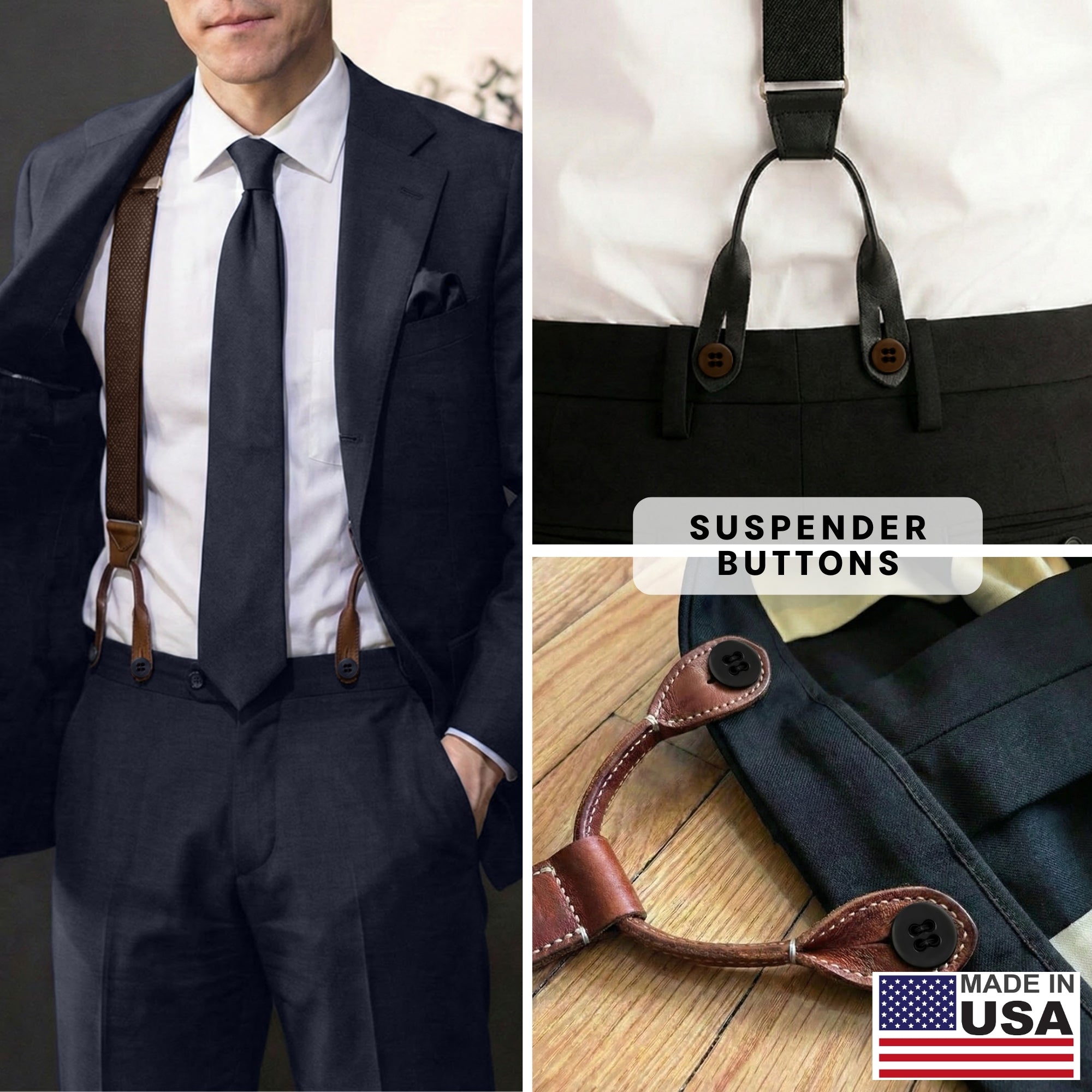 ButtonMode Suspender Brace Buttons
