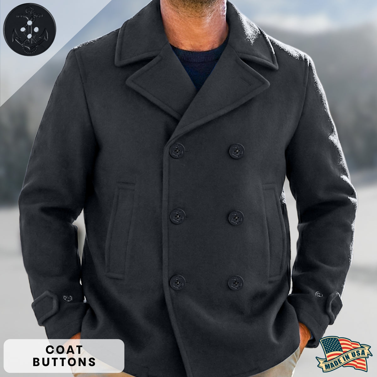 Buttonshop Anchor Insignia Pea Coat Buttons