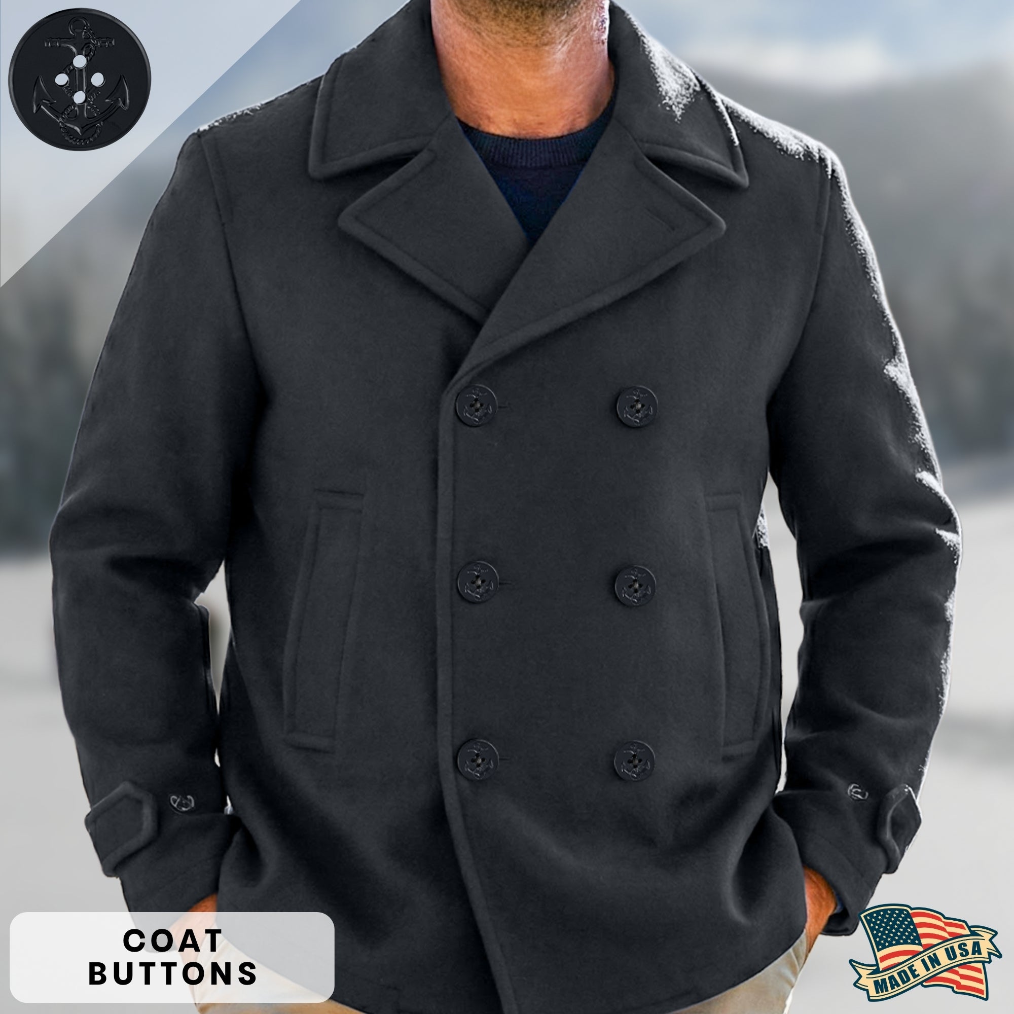 Buttonshop Anchor Insignia Pea Coat Buttons