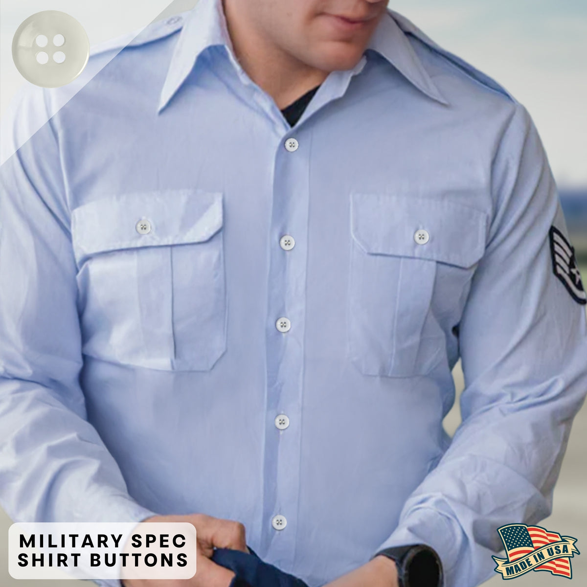 Buttonshop Standard White Dress Shirt Buttons