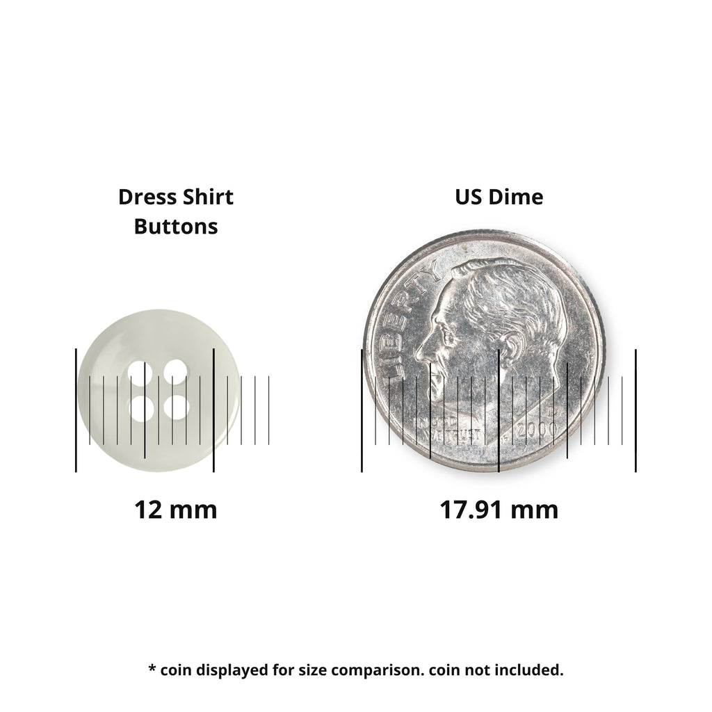 Buttonshop Standard White Dress Shirt Buttons
